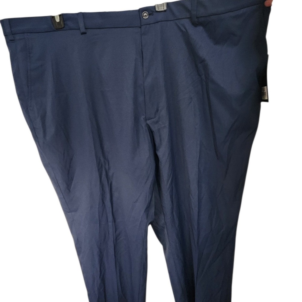 Walter Hagen Mens Navy Blue Straight Fit Flat Front Dress Pants Size 52X30